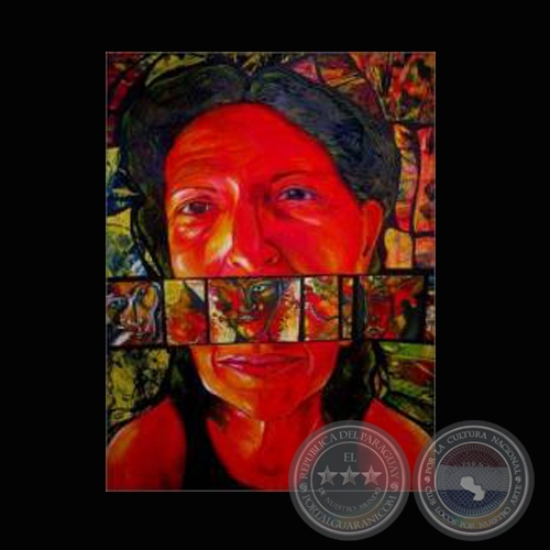 FRAGMENTOS DE MUJER EN ROJO, 2006 - Acrílico sobre cartón de CARLA ASCARZA